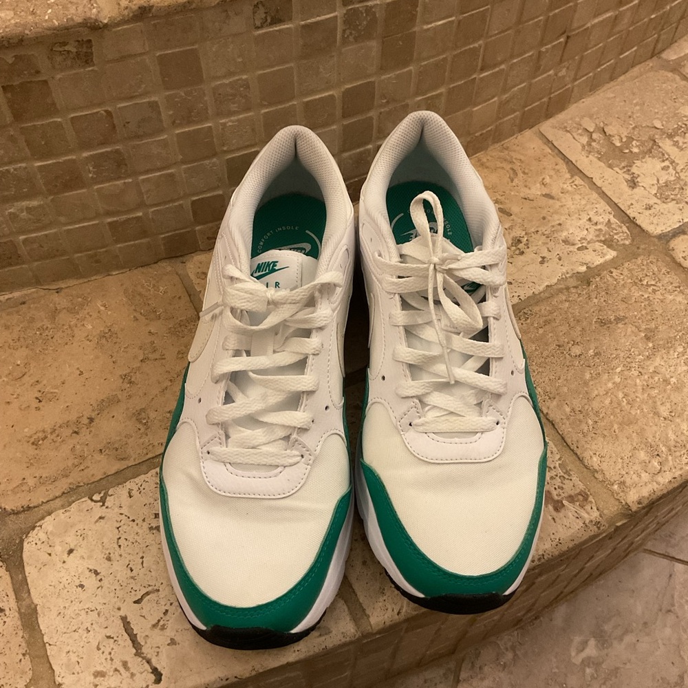 Nike White and Teal Athletic Shoes